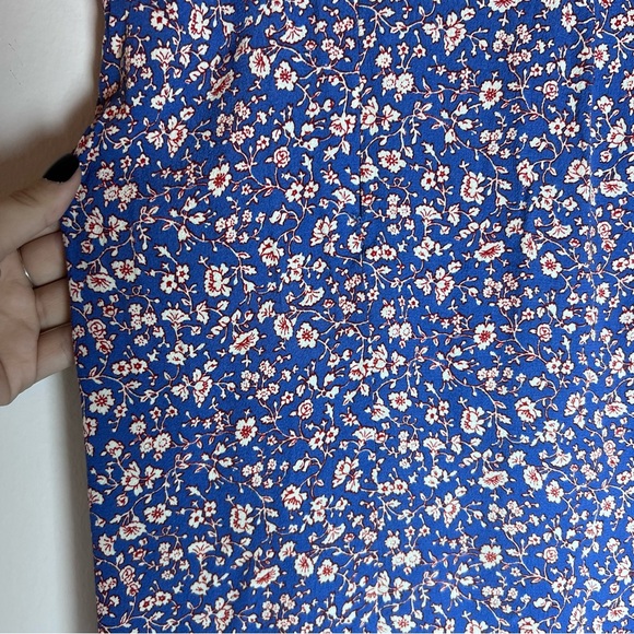 Madewell Porch Side-Button Mini Skirt - Summer Vines Hermitage Blue Size 10 - Picture 5 of 15